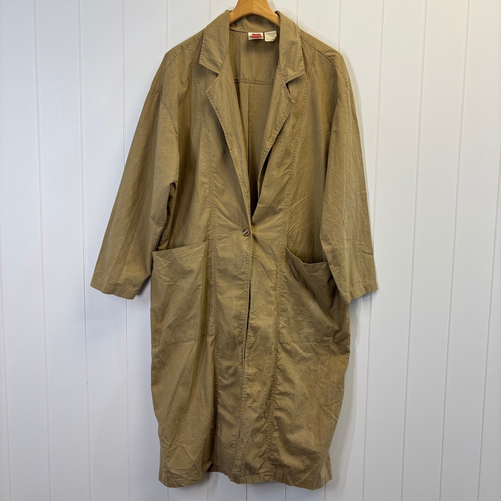 Vintage Candies by Stuffed Shirt Women 80s Duster Chore Coat Size L Minimalist